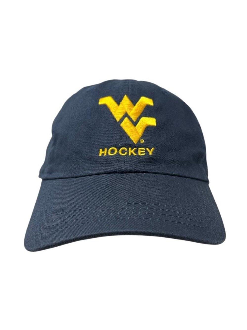 West Virginia University Mountaineers WVU Hockey Strapback Hat Cap Dad Logo